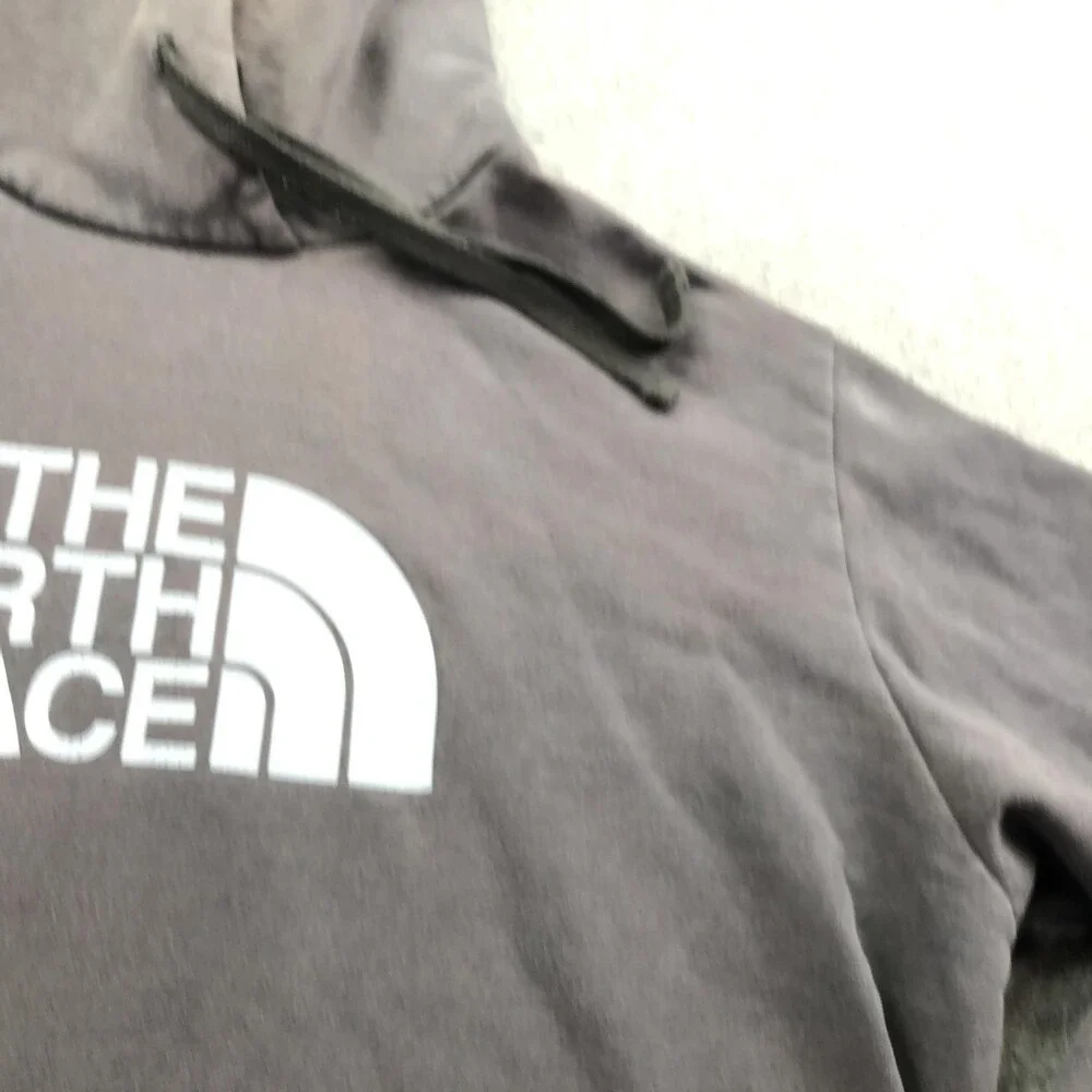 The North Face Hoodie Mens XL Gray Pullover Fleece Sweatshirt Big Logo